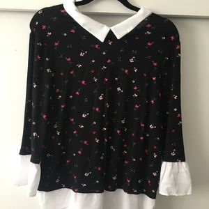 ELLE Printed Mock-Layer Top